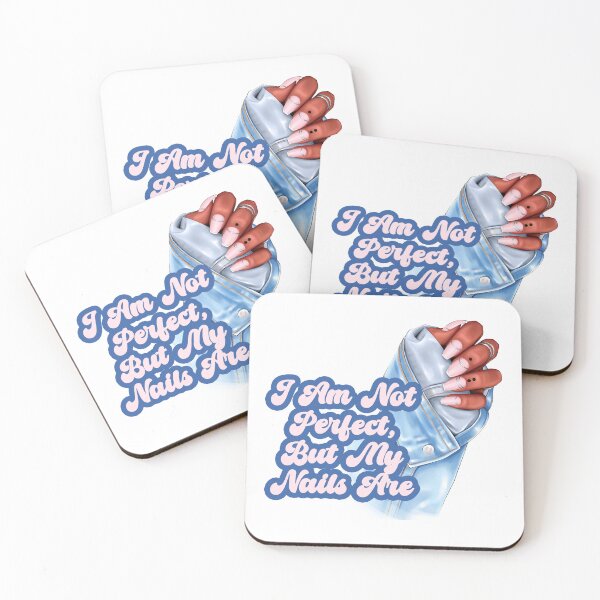 Item preview, I Am Not Perfect, But My Nails Are – Melanin Beauty in Denim Soft Hues designed and sold by EmeraldeaArt.