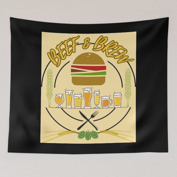 Item preview, Beef & Brew Burger and Beer Graphic Design designed and sold by E20STUDIO.
