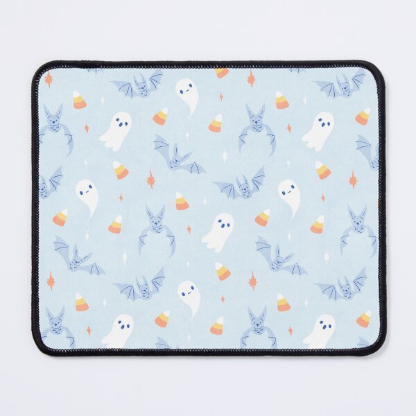 Item preview, Cute Retro Pastel Blue Halloween Ghosts Bats and Candy Corn Pattern designed and sold by namibear.