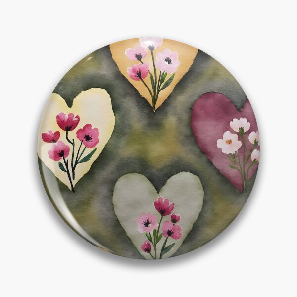 Item preview, Crayon-Textured Floral Heart Pattern – Cozy Seamless Design in Muted Earth Tones designed and sold by TinyDreamWorld.