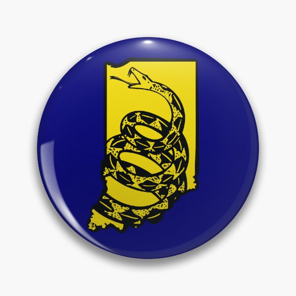 Item preview, HOOSIER   - Libertarian - Don't Tread On Me Gadsden Snake on INDIANA Map on Blue default background, #020279 designed and sold by pelagio.