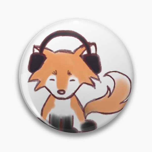 Item preview, Cute fox with headphones listening to music designed and sold by Fuchsiella.