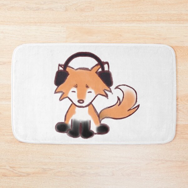 Item preview, Cute fox with headphones listening to music designed and sold by Fuchsiella.