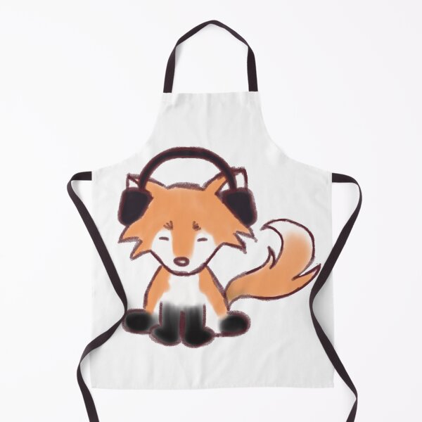 Item preview, Cute fox with headphones listening to music designed and sold by Fuchsiella.
