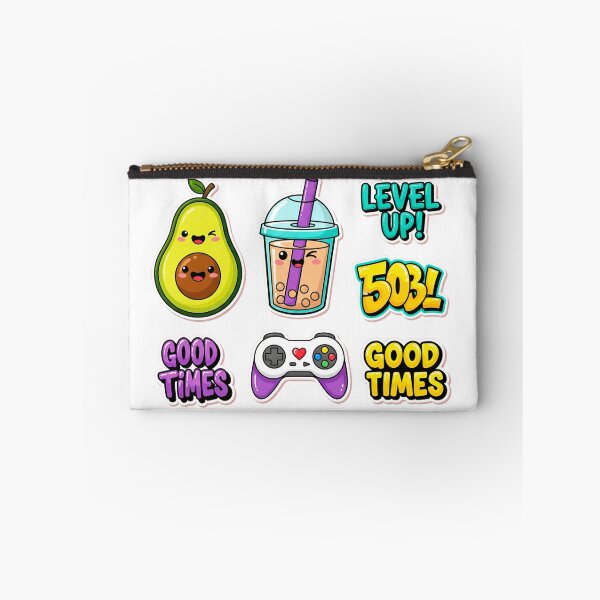Item preview, Kawaii Sticker Collection with Avocado, Bubble Tea, and Game Controller designed and sold by j-2k.