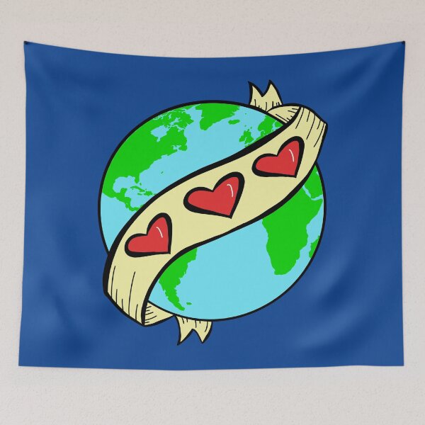 Item preview, I Love Earth with blue background  designed and sold by missmann.