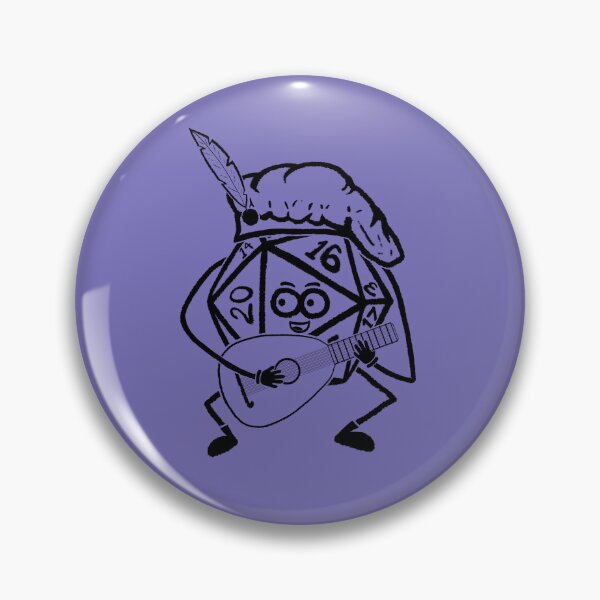 Item preview, D20 BARD CARTOON BLACK designed and sold by JustWantsSleep.