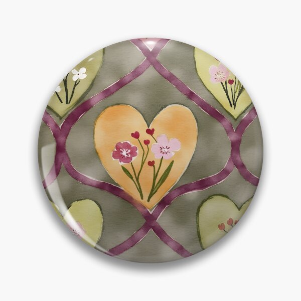 Item preview, Crayon Heart Garden – Cozy Tileable Pattern in Earthy Tones designed and sold by TinyDreamWorld.