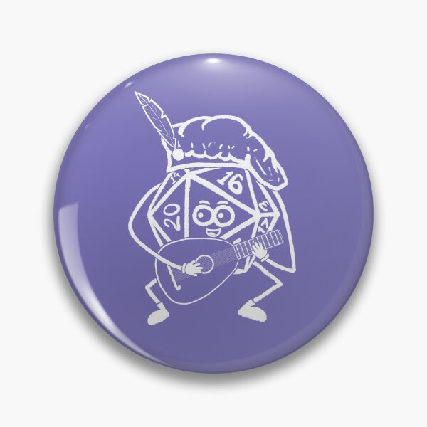 Item preview, D20 BARD CARTOON WHITE designed and sold by JustWantsSleep.