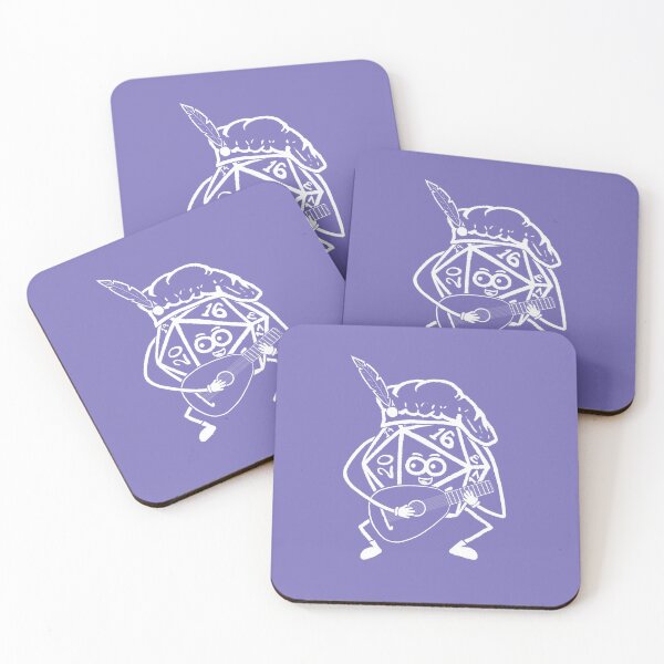 Item preview, D20 BARD CARTOON WHITE designed and sold by JustWantsSleep.