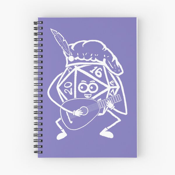 Item preview, D20 BARD CARTOON WHITE designed and sold by JustWantsSleep.