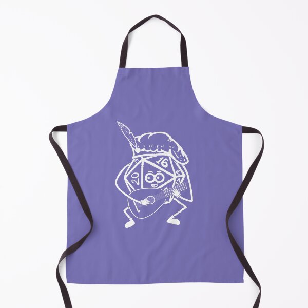 Item preview, D20 BARD CARTOON WHITE designed and sold by JustWantsSleep.