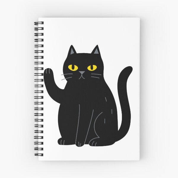 Item preview, Cartoon cute black cat character with charming playful expression designed and sold by AllaMashycheva.