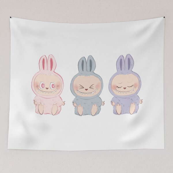 Item preview, have a seat trio labubus designed and sold by mangosnatcher.