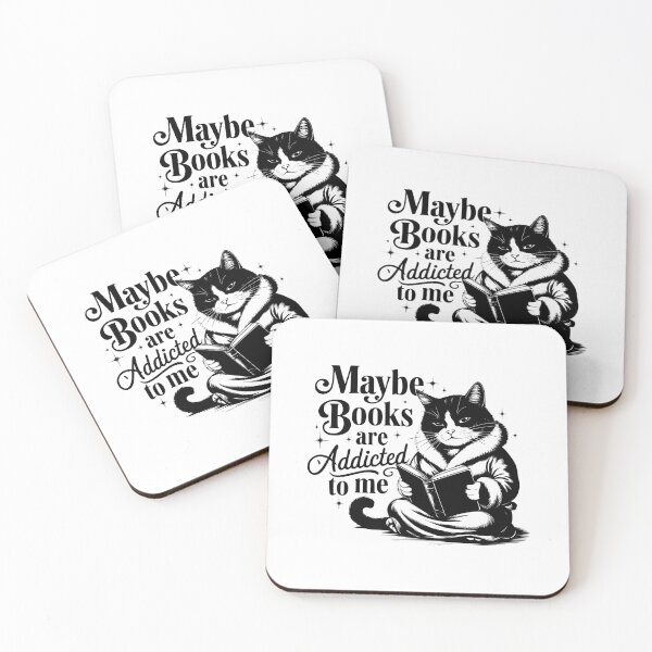 Item preview, Maybe books are addicted to me – funny cat design designed and sold by CleanDecor.