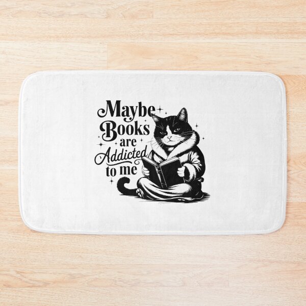 Item preview, Maybe books are addicted to me – funny cat design designed and sold by CleanDecor.