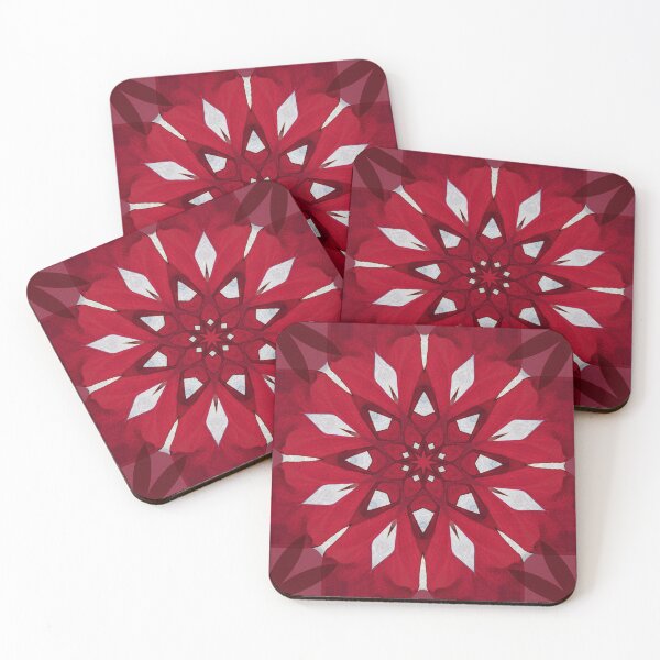 Item preview, Red and White Watercolor Blossoms in a Dramatic Geometric Design designed and sold by Daisy Beatrice.