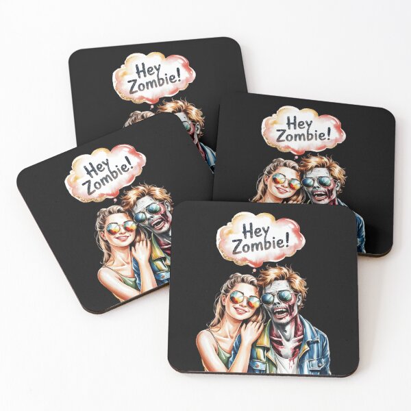 Item preview, Hey Zombie! - Funny Zombie & Girlfriend Couple Design designed and sold by Dakson Design - Fantasy Art.