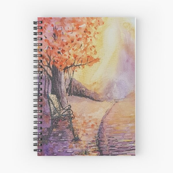 Item preview, Park bench in autumn/Fall designed and sold by Vicky Dolan Art.