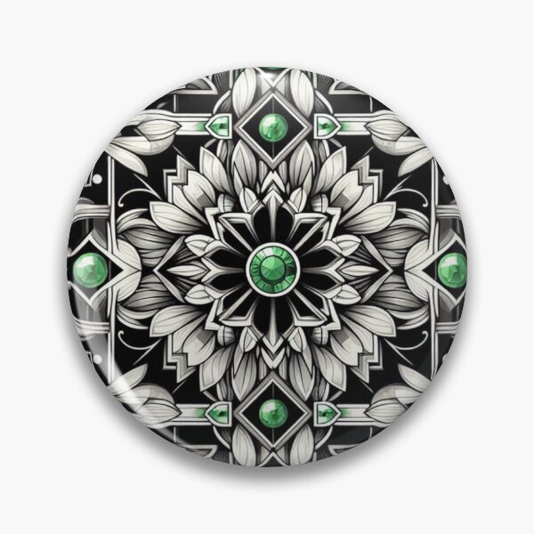 Item preview, art deco style with green gems designed and sold by crealook01.