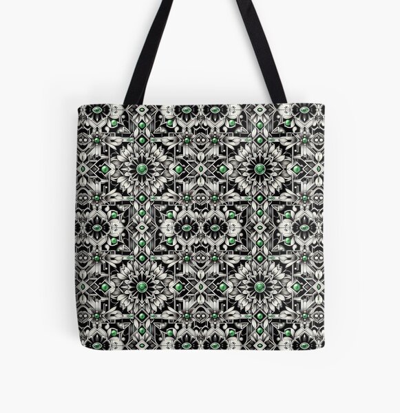 Item preview, art deco style with green gems designed and sold by crealook01.