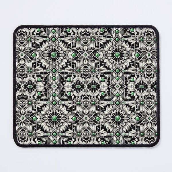 Item preview, art deco style with green gems designed and sold by crealook01.