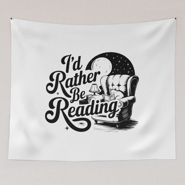 Item preview, I’d rather be reading – book lover quote design designed and sold by CleanDecor.