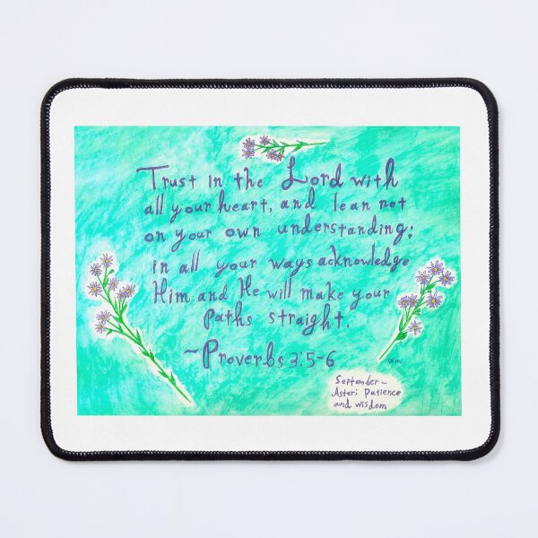 Item preview, Proverbs 3:5-6 with September birth flower designed and sold by J-Bird Creations.