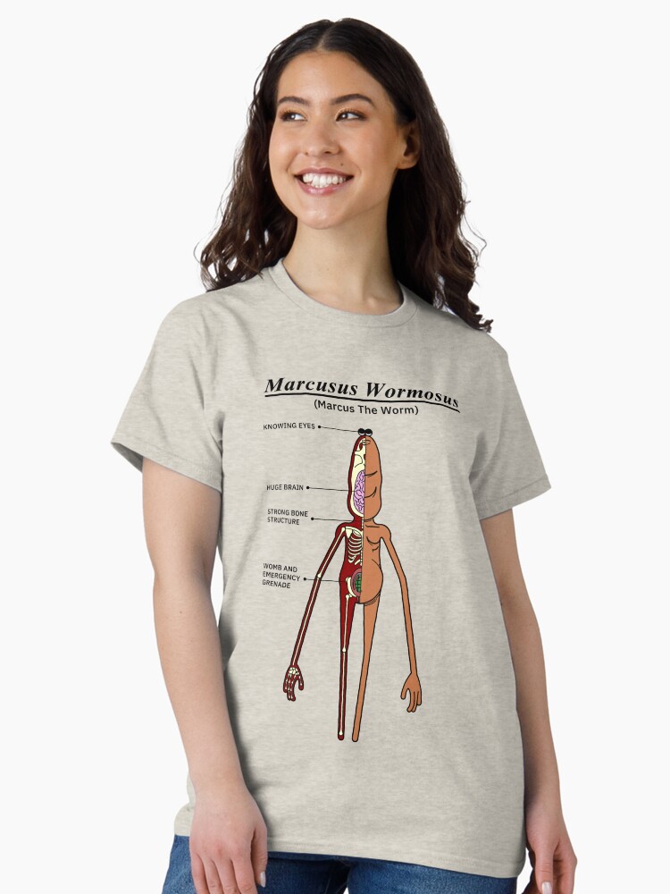 Marcus The Worm Anatomy - Tiktok Meme Oversized T-Shirt