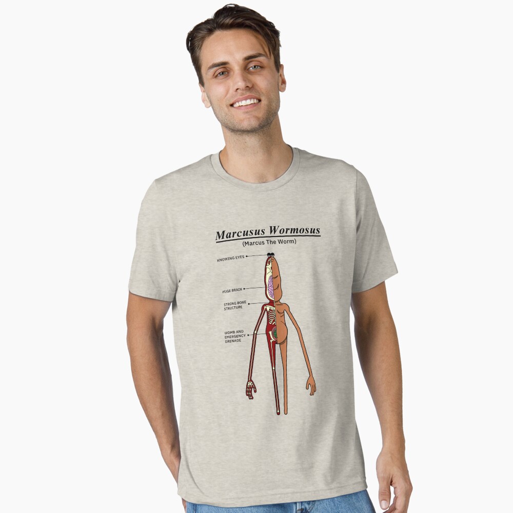 Marcus The Worm Anatomy - Tiktok Meme Oversized T-Shirt