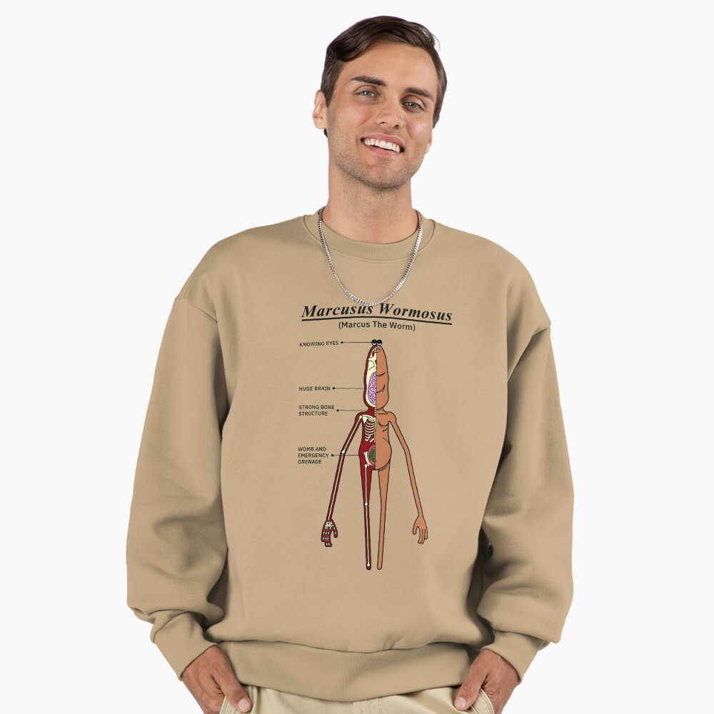 Marcus The Worm Anatomy - Tiktok Meme Oversized T-Shirt