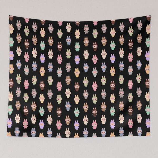 Item preview, Labubu pattern black background designed and sold by Diyanggostyle.