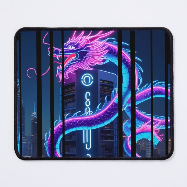 Item preview, Neon dragon wrapping around a circuit tower 7 designed and sold by Neon G.