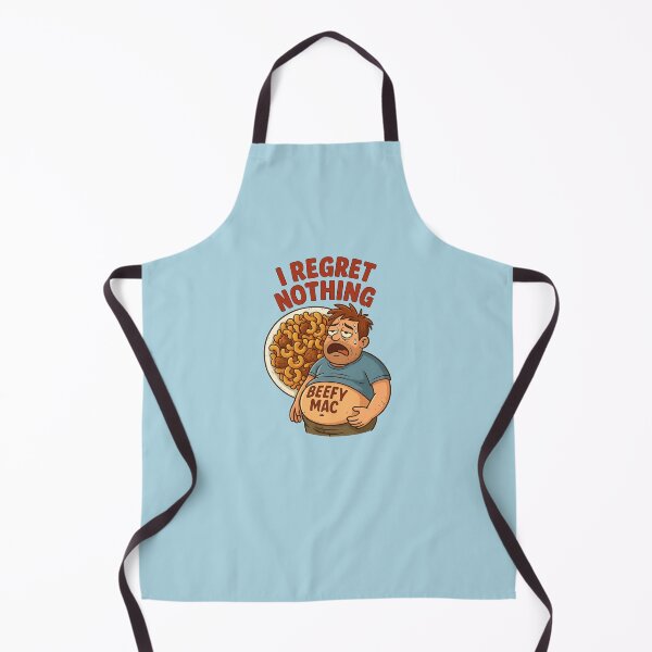 Item preview, I Regret Nothing Beefy Mac Sticker – Funny Food Overload Cartoon designed and sold by YuliaHulia.