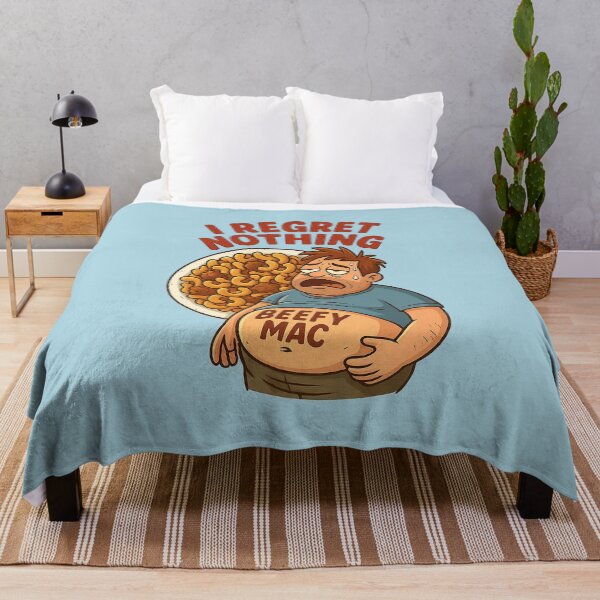 Item preview, I Regret Nothing Beefy Mac Sticker – Funny Food Overload Cartoon designed and sold by YuliaHulia.