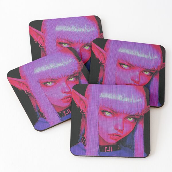 Item preview, Neon Emo Anime Elf with Green Eyes designed and sold by V-Fantasy.