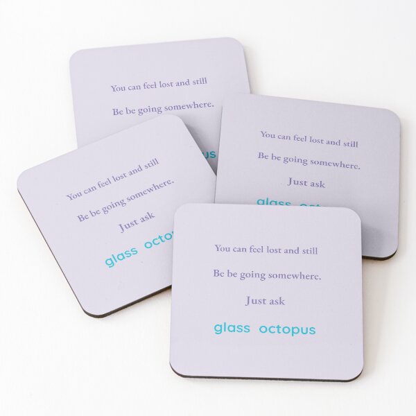 Item preview, Lost but Moving – Glass Octopus Quote Design | Kindwaves Rare Sea Series designed and sold by KWkindwaves.