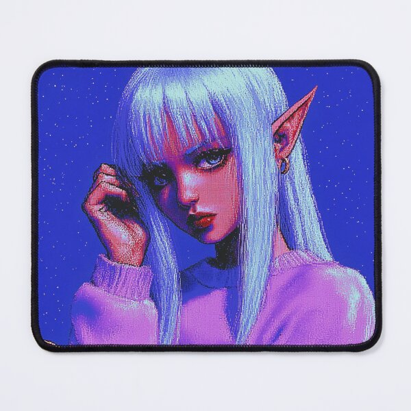 Item preview, Emo Anime Elf with Blue Hair designed and sold by V-Fantasy.