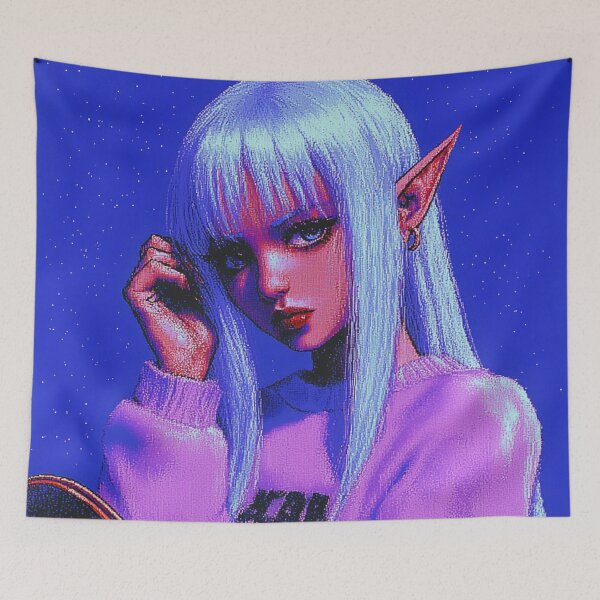 Item preview, Emo Anime Elf with Blue Hair designed and sold by V-Fantasy.