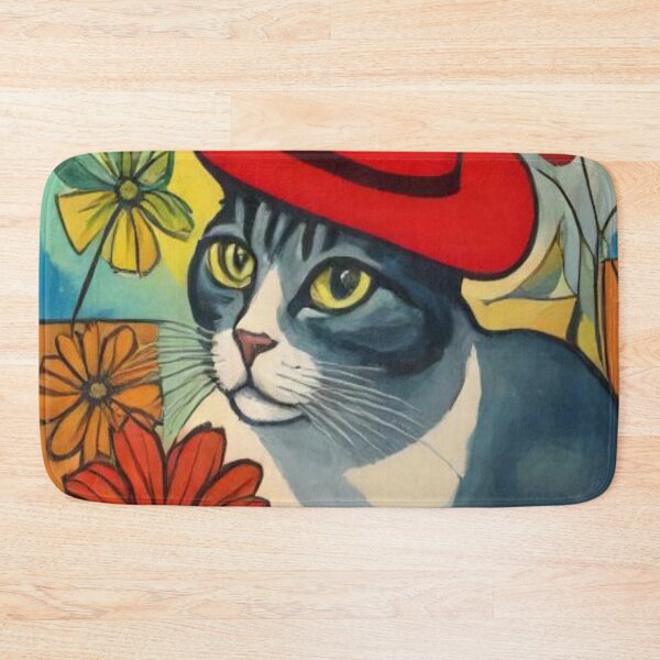 Artikelvorschau, KI-Generation „Graue Katze und Blumen“ entworfen und verkauft von Goods4SaleNow.