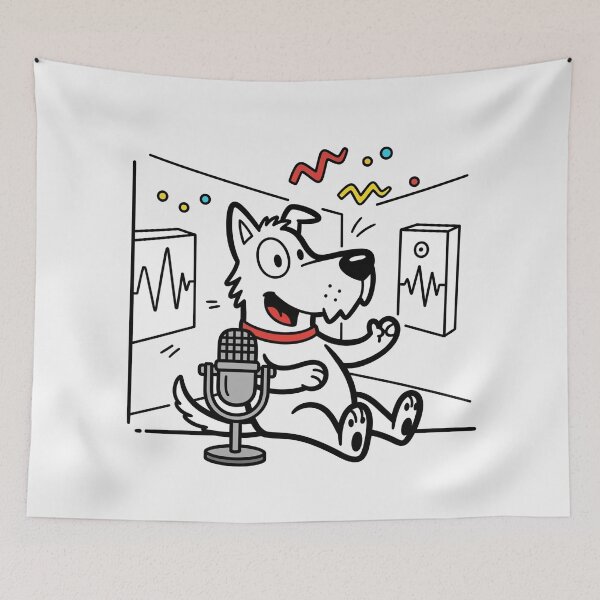 Item preview, Happy Dog Podcaster designed and sold by Owcomm.