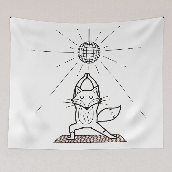 Item preview, Fox Doing Yoga Under a Disco Ball designed and sold by Owcomm.