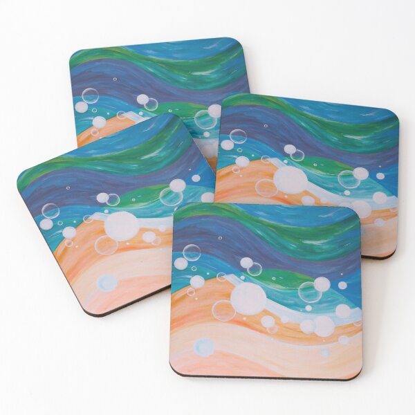 Item preview, abstract painting beachy vibes designed and sold by bravescribbler.