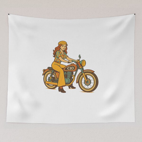 Item preview, Groovy Ride — 70s Pin-Up Biker designed and sold by Fleetwood1994.