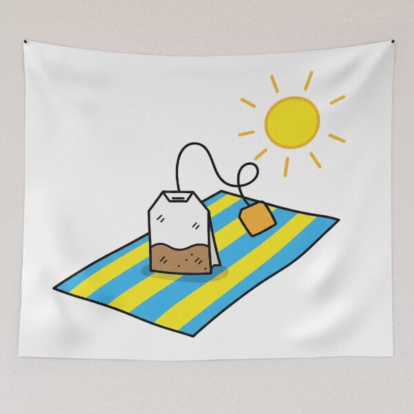 Item preview, Teabag Sunbathing on Beach Towel designed and sold by Owcomm.