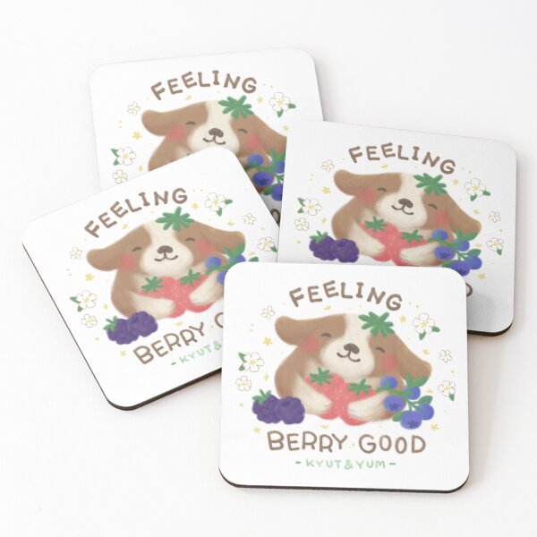 Item preview, Feeling Berry Good: Cute Dog with Berries Illustration designed and sold by Kyut-Yum.