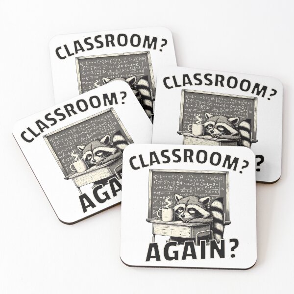 Item preview, Tired Raccoon Back to School Desk Humor Design designed and sold by Fragy72.