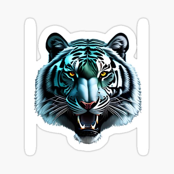 Brave Tiger Face Sticker