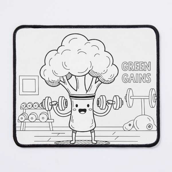 Item preview, "Green Gains" Broccoli Working Out designed and sold by Owcomm.