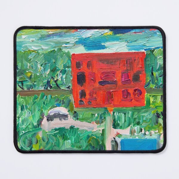 Item preview, LANDSCAPE WITH RED VILLA, CAR, SWIMMING POOL AND TENNIS COURT designed and sold by lautir.